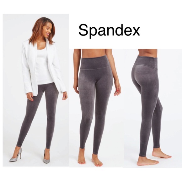 Spanx Velvet Leggings Silver Chrome 